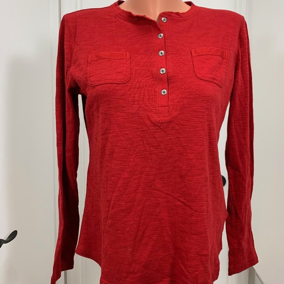 Chaps Denim women's long sleeve 1/4 button large - Picture 1 of 6